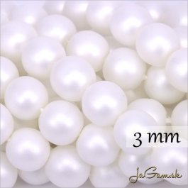 Voskované perly 3mm biela matná 70502, 155 ks (33_70502)
